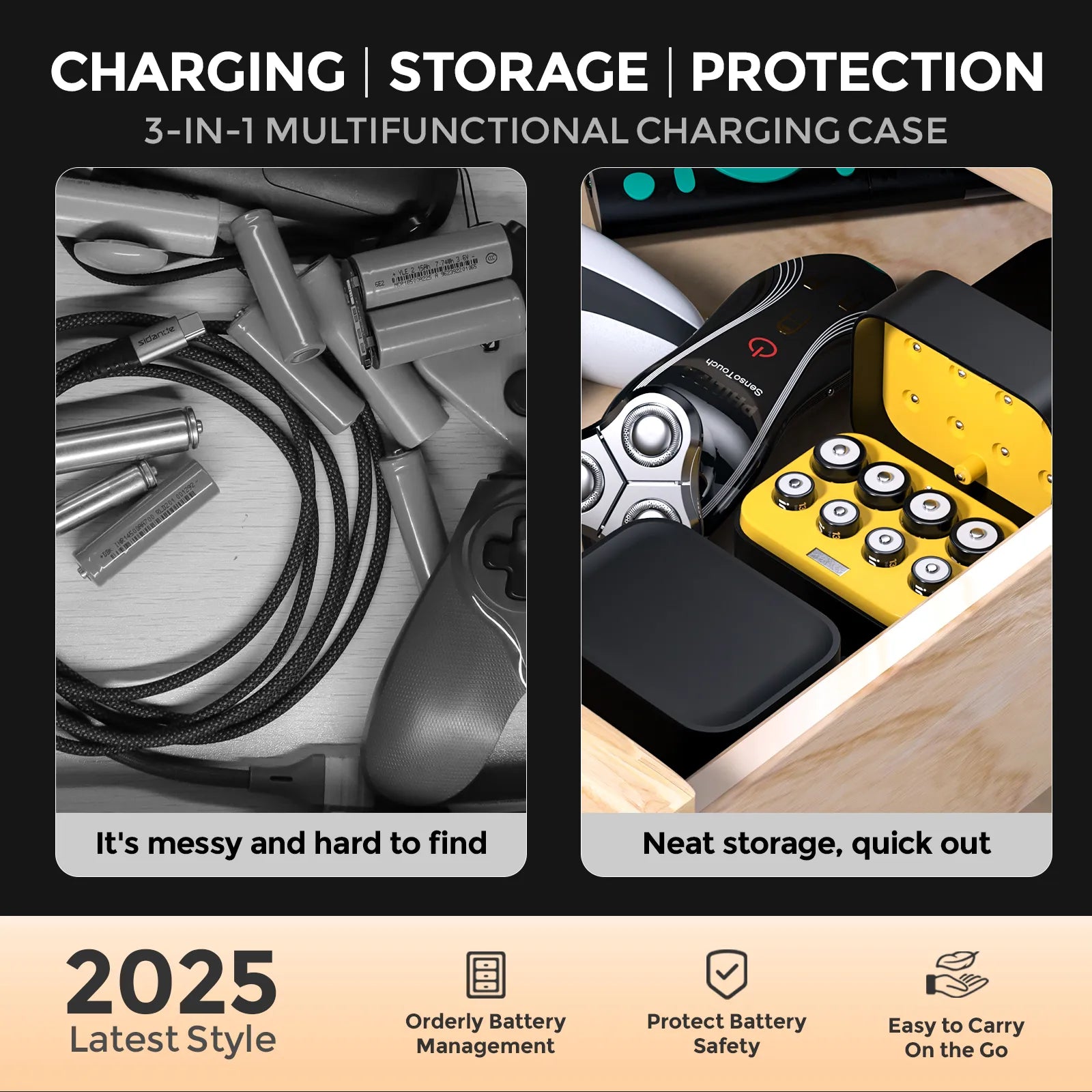 Imuto | 3000 mWh AAA Lithium Battery Set | 8-Pack Charger Slot